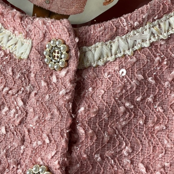 Le Chic Kids Demure Tweed 2 Piece Skirt & Jacket Set Size 7Y - Picture 8 of 11